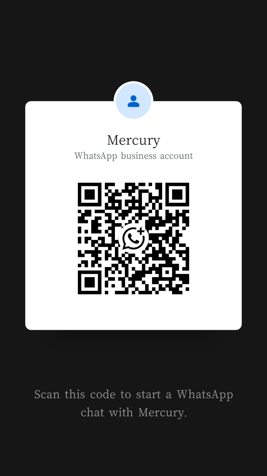 MERCURY WhatsApp QR Code